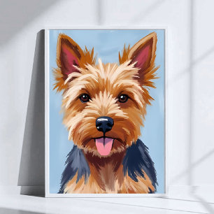 Yorkshire Terrier Hond Portret Schilderij Poster