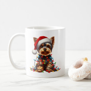 Yorkshire Terrier Hond Puppy Kerstmis Koffiemok