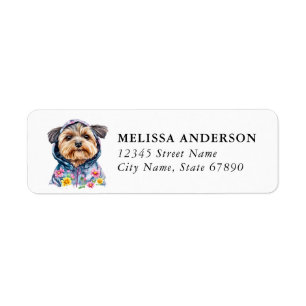 Yorkshire Terrier Hond Retour Adres Label