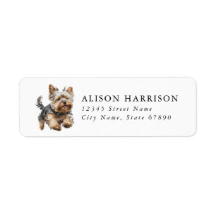 Yorkshire Terrier Hond Retouradres Label