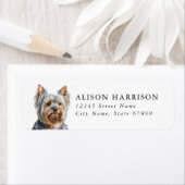 Yorkshire Terrier Hond Retouradres Label (Insitu)