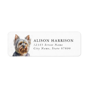 Yorkshire Terrier Hond Retouradres Label