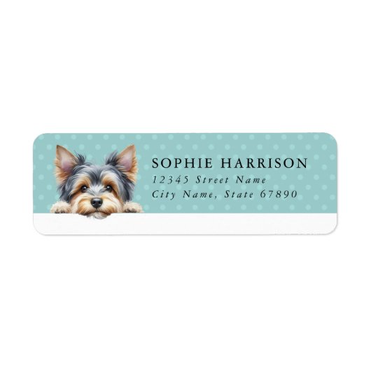 Yorkshire Terrier Hond Retouradres Label (Voorkant)