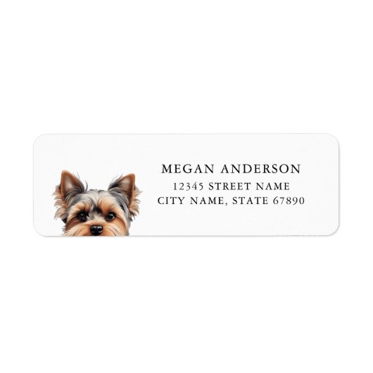 Yorkshire Terrier Hond Retouradres Labels (Voorkant)