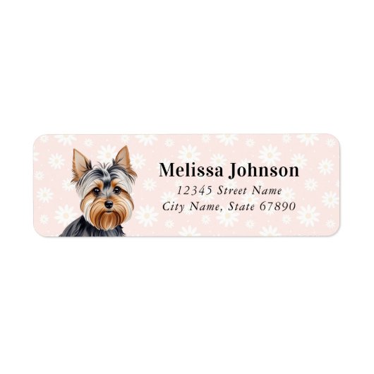 Yorkshire Terrier Hond Retouradres Labels (Voorkant)