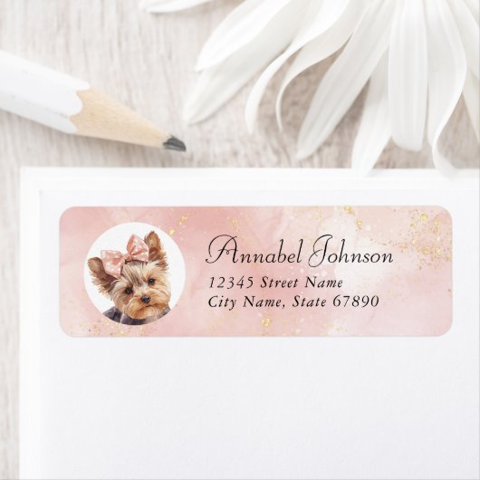 Yorkshire Terrier Hond Retouradres Labels (Insitu)