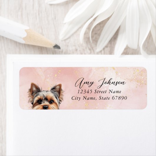 Yorkshire Terrier Hond Retouradres Labels (Insitu)