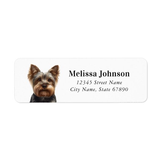 Yorkshire Terrier Hond Retouradres Labels (Voorkant)