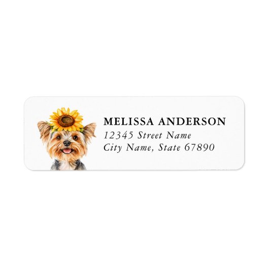 Yorkshire Terrier-hond retouradreslabel Etiket (Voorkant)
