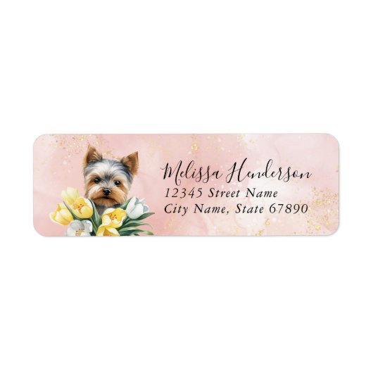 Yorkshire Terrier-hond retouradreslabel Etiket (Voorkant)