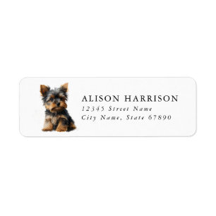 Yorkshire Terrier-hond retouradreslabel Etiket