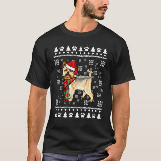 Yorkshire Terriër Hond Santa Hat Kerstmis Lelijke T-shirt