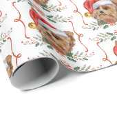 Yorkshire Terrier Hond Santa Kerstmis Cadeaupapier (Rol Hoek)