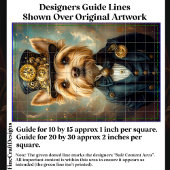 Yorkshire Terrier Hond, Steampunk Pak & Hoge Hoed  Tissuepapier