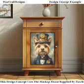 Yorkshire Terrier Hond, Steampunk Pak & Hoge Hoed  Tissuepapier