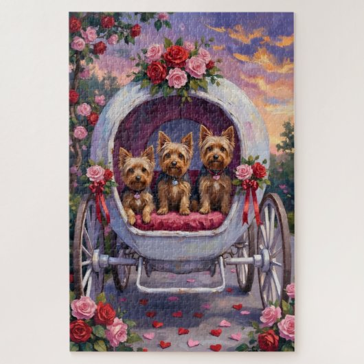 Yorkshire Terrier Hond Valentijnsdag Legpuzzel (Verticaal)