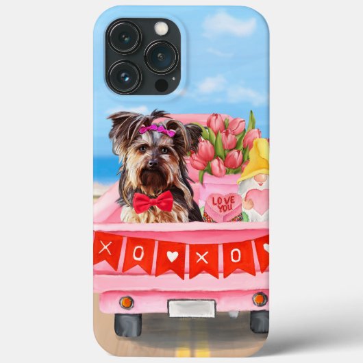 Yorkshire Terrier Hond Valentijnsdag Vrachtauto Ha Case-Mate iPhone Case (Achterkant)