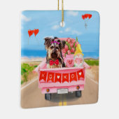 Yorkshire Terrier-hond Valentijnsdag vrachtwagen h Keramisch Ornament (Rechts)