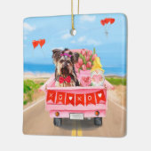 Yorkshire Terrier-hond Valentijnsdag vrachtwagen h Keramisch Ornament (Links)