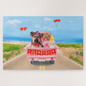 Yorkshire Terrier-hond Valentijnsdag vrachtwagen h Legpuzzel (Horizontaal)