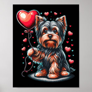 Yorkshire Terrier Hond Valentijnsdag Yorkie Valent Poster
