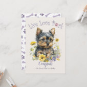 Yorkshire Terrier Honden Adoptie, Reddingsdag Kaart (Voorkant / Achterkant in situ)