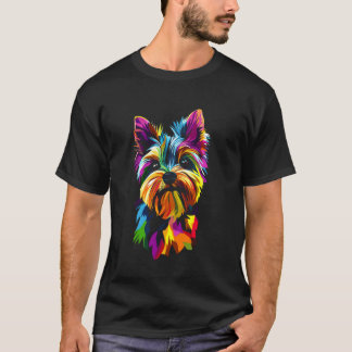 Yorkshire Terrier Hondenliefhebber Kleurrijke Abst T-shirt