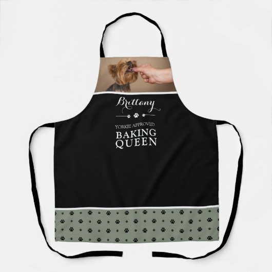 Yorkshire Terrier Hondennaam Foto Aangepast Schort (Voorkant)