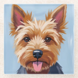 Yorkshire Terrier | Hondenportret Schilderij Glazen Onderzetter