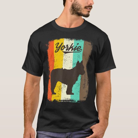 Yorkshire Terrier Hondenretro ontwerp T-shirt (Voorkant)