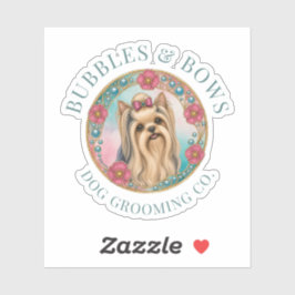 Yorkshire Terrier Hondenverzorging Salon Vinyl Sti Sticker
