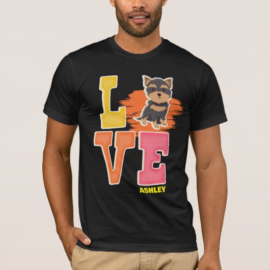 Yorkshire Terrier houdt van schattige kleur T-shirt (Voorkant)