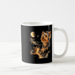 Yorkshire Terrier Huilende Maan Vintage Grafische Koffiemok