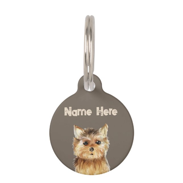 Yorkshire Terrier Huisdierpenning (Voorkant)