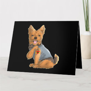 Yorkshire Terrier I Love Mam Tattoo Dog Shirt York Kaart
