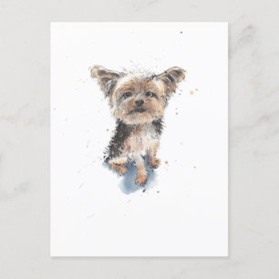 Yorkshire Terrier-illustratie, grappige Yorkie-hon Briefkaart