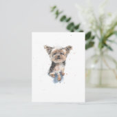 Yorkshire Terrier-illustratie, grappige Yorkie-hon Briefkaart (Staand voorkant)