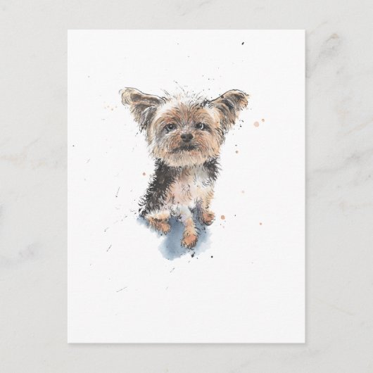 Yorkshire Terrier-illustratie, grappige Yorkie-hon Briefkaart (Voorkant)