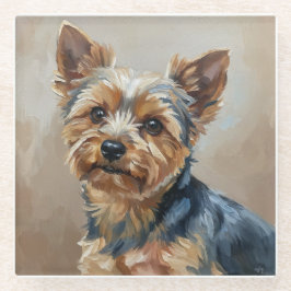Yorkshire Terrier Impressionistische Kunst Onderze Glazen Onderzetter