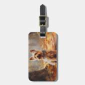 Yorkshire Terrier in de herfst laat Herfst inspire Bagagelabel (Voorkant verticaal)
