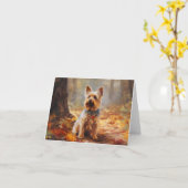 Yorkshire Terrier in de herfst laat Herfst inspire Kaart (Gele Bloem)