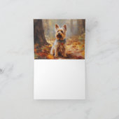 Yorkshire Terrier in de herfst laat Herfst inspire Kaart (Binnen)