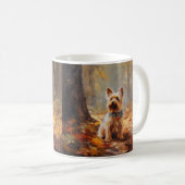 Yorkshire Terrier in de herfst laat Herfst inspire Koffiemok (Voorkant rechts)