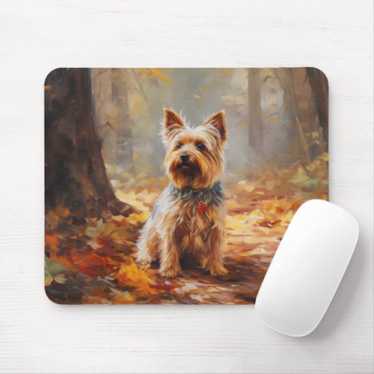 Yorkshire Terrier in de herfst laat Herfst inspire Muismat (Met muis)