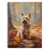 Yorkshire Terrier in de herfst laat Herfst inspire Notitieboek (Voorkant)