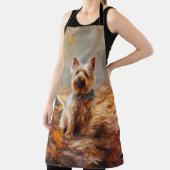 Yorkshire Terrier in de herfst laat Herfst inspire Schort (Insitu)