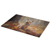 Yorkshire Terrier in de herfst laat Herfst inspire Snijplank (Hoek)