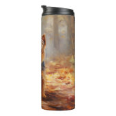Yorkshire Terrier in de herfst laat Herfst inspire Thermosbeker (Geroteerd rechts)