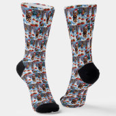 Yorkshire Terrier in de sneeuw met kerstmuts Sokken (Gebogen)