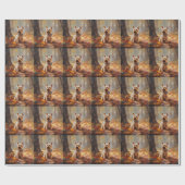 Yorkshire Terrier in herfstbladeren val inspireert Cadeaupapier (Vlak)